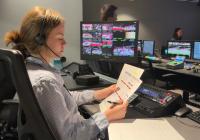 Chloe O'Dell with headset on